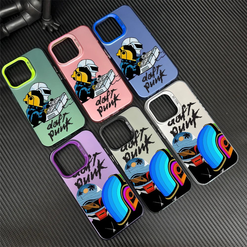 D-Daft Band P-Punk Phone Case for iPhone 12 11 13 14 15 16 Max Pro Plus Laser Cover IMD