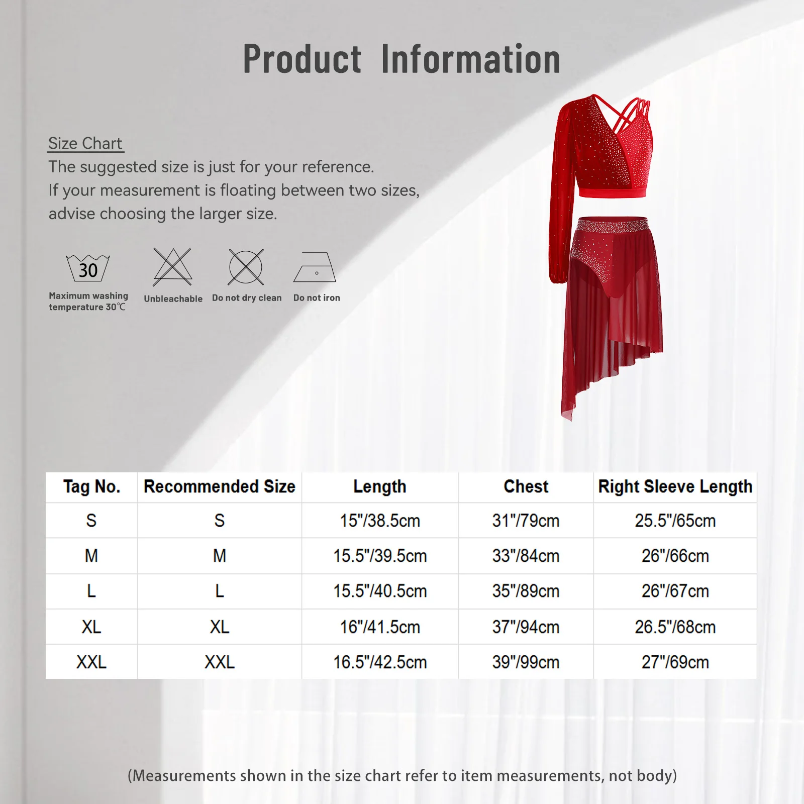 Stralend prestatie-ensemble Tango Jazzdanskostuum Crop Top en rok met bandjes aan de achterkant voor moderne danswedstrijden