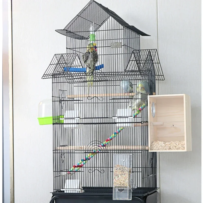 Large Capacity Multifunction Parrot Cage The Space Comfortable Bird Cages Drawer Design Easy Cleaning Bird Cage Decoration