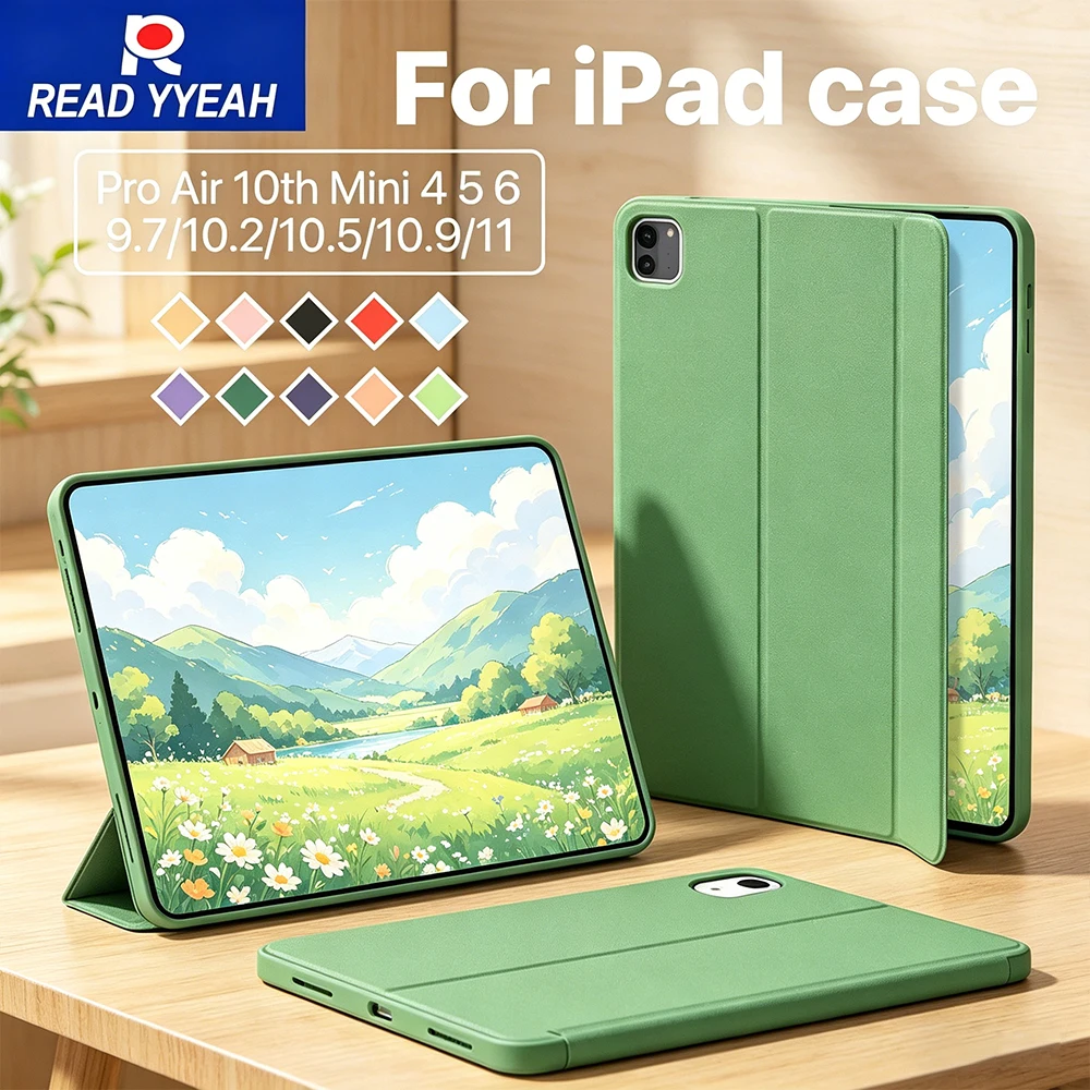 

Auto Sleep Wake Case for iPad 11th A16 2025 Pro 11 12.9 13 Air 5 4 10.9 10/9/8/7th Gen Mini 6 7 Cover Tri-fold Stand Smart Case