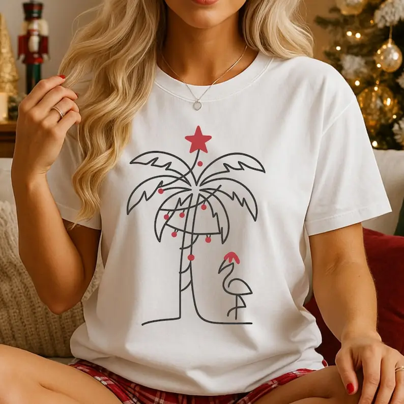 

Рождественская пальма в Флориде, Харадзюку, повседневная женская футболка с короткими рукавами, уличные топы, футболки, эстетичная одежда