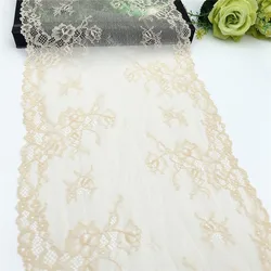 Width 23cm Skin Beige Stretch Elastic Lace Trim Skirt Hem Underwear Sewing Craft DIY Apparel Fabrics Lace Lingerie Bjd