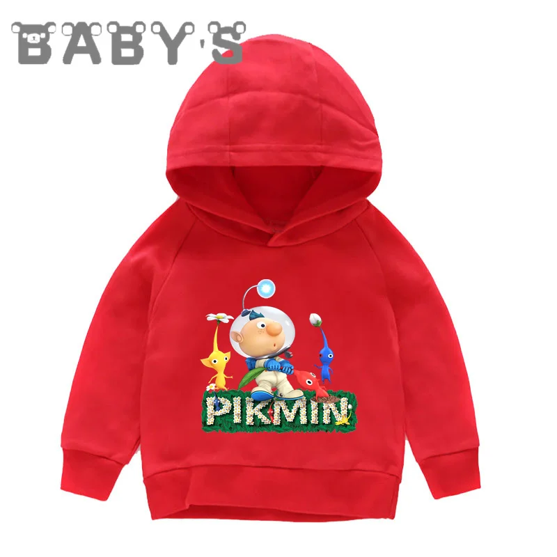 Hot Sale Video Game Pikmin 4 Print Kids Hoodies Cartoon Boys Girls Sweatshirts Autumn Children Clothes Cotton Baby Tops,KMT5868