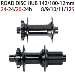 Road Disc Hub Front And Rear Wheels Road Bike Hub Sound Big 100/142-12mm 20/24 Hole NBK Bearing Palin 9/10/11/12Speed