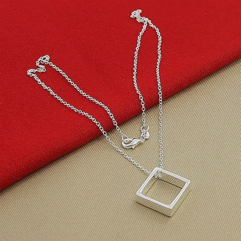 

Unisex Sickle Pendant Necklace 925 Sterling Silver Chain Simple and Stylish