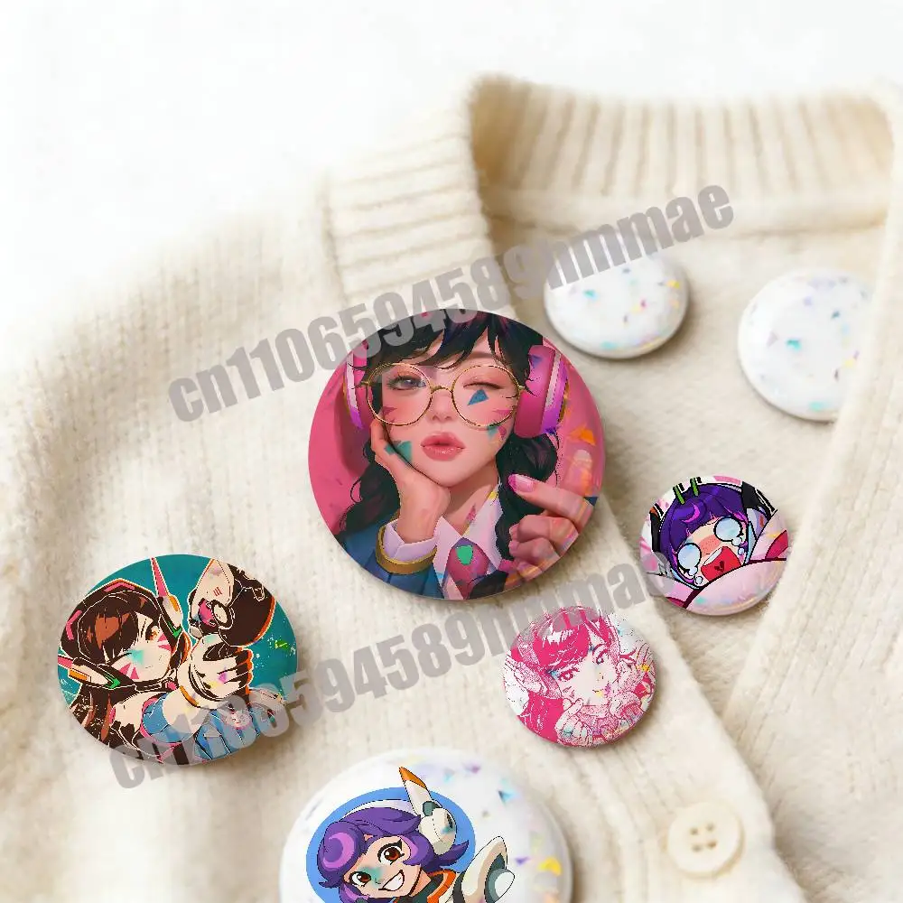 For Juno Ow DVA O-Overwatch Emblem Round Pins Insignia Badge Cover Ornament 32mm Brooch Button Cosplay
