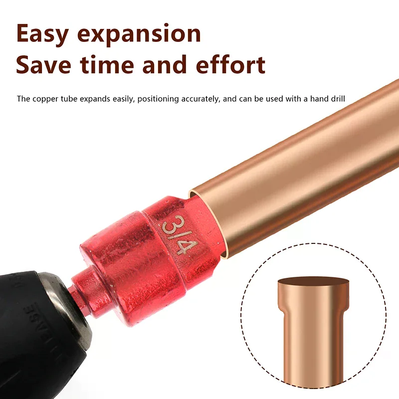 5in1 Drill Bit Air Conditioner Copper Pipe Expander Swaging set Swage Tube Soft Tubing Tools