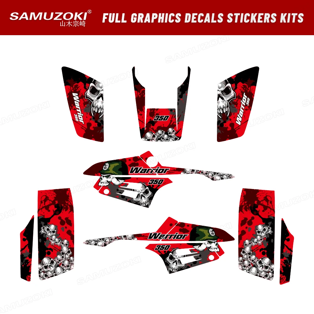 

ATV Motorcycle Graphics Background Decal Stickers Kit Fit for Yamaha Warrior 350 1987-2004 2003 2002 2001 2000 1999 1998