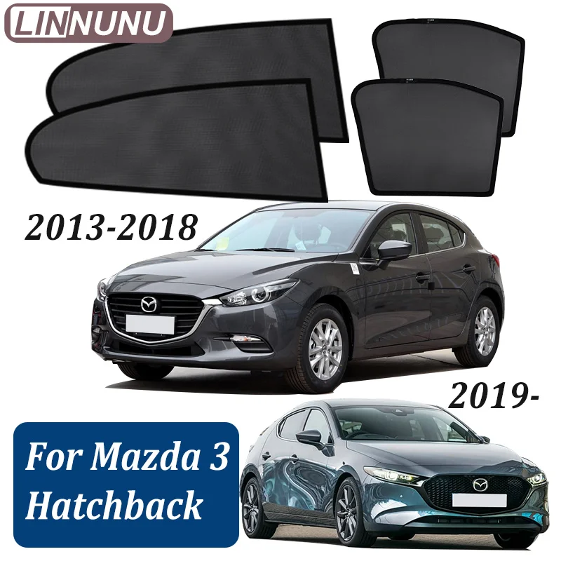 

LINNUNU для MAZDA 3, аксессуары для хэтчбека 2013-2025, автомобильный солнцезащитный козырек, занавеска для бокового окна, сетка, летняя магнитная солнцезащитная козырек, защита от ультрафиолета