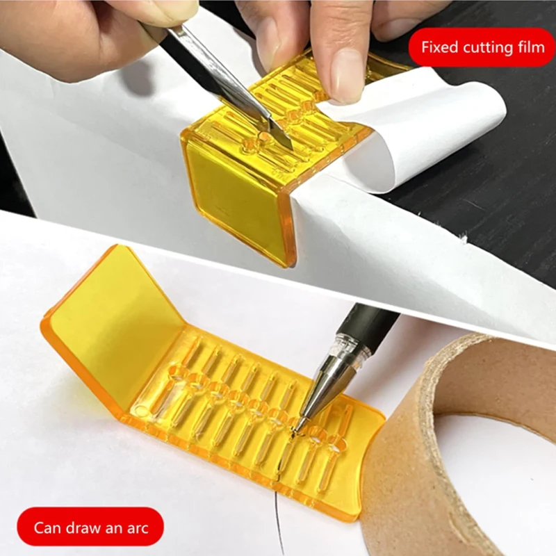 Color Film Cutting Tool, 90-Degree Measuring Squeegee, Hollow Distance Marking & Cutting Line Squeegee for Car Wrapping