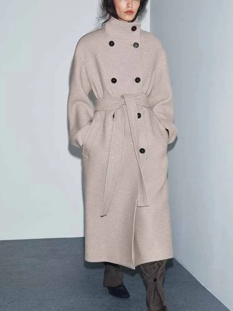 

European and American style autumn/winter new arrival, fashionable and versatile loose-fitting high-neck coat/jacket for women.