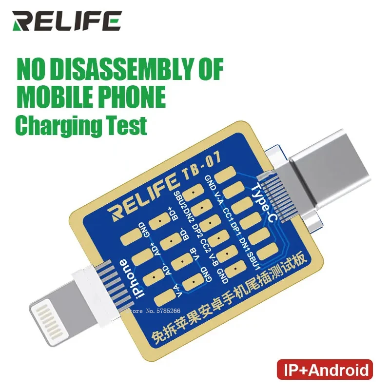 RELIFE TB-07 No Need Disassemble Mobile Phone Tail Plug Test Board For iPhone Android Quickly Inspect Locate Faults Repair Tool