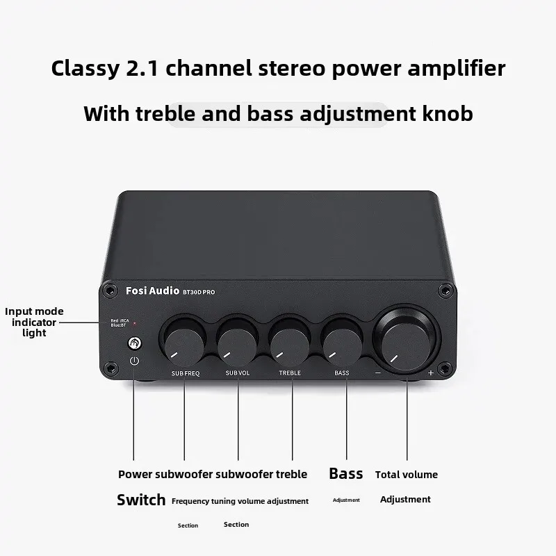 BT30DPRO TPA3255 Digital Amplifier High Fidelity Bluetooth 5.0 Stereo 2.1 Channel