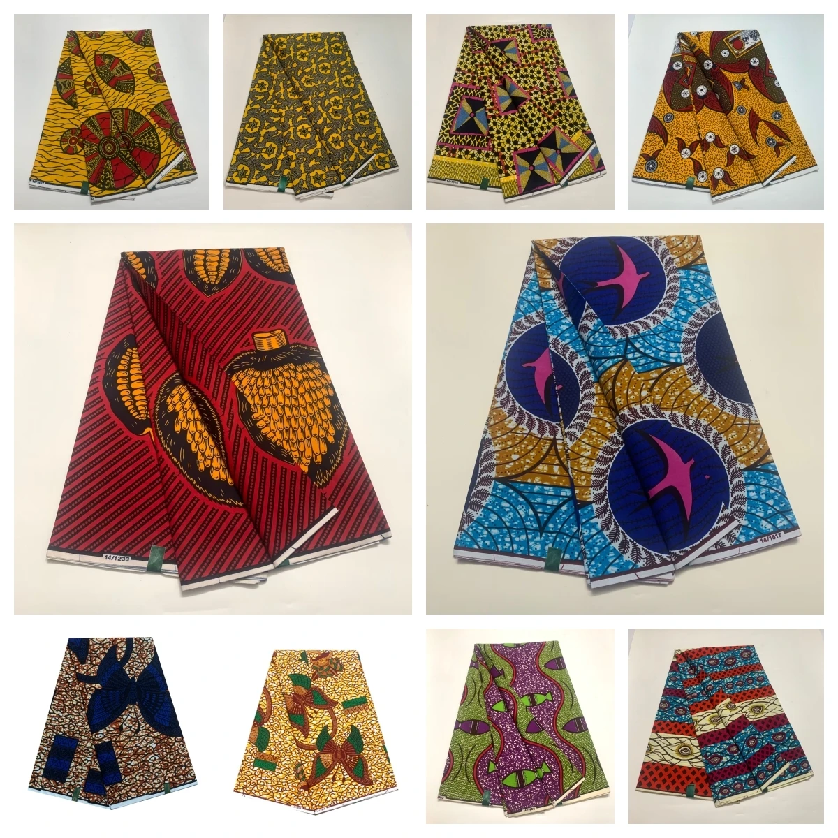 100% Cotton African Real Wax Printed Batik Fabric Ankara Wax Tissu High Quality Pagne Sewing Material For Woman Dress 6yards