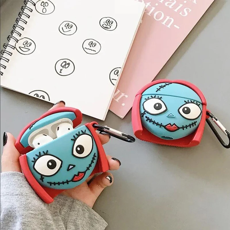 Creative Nightglow Skull For Airpods Case,Shockproof Protective Earphone Silicone Cover For Airpods 1/2/3 Men Kids Funda