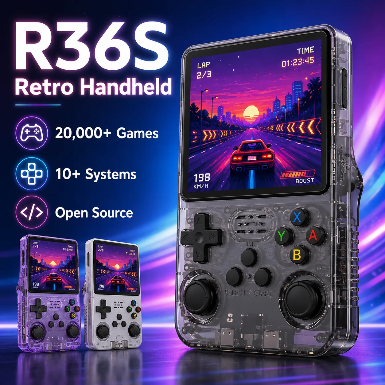 Retro Gaming R36S - ARKOS 256G Open Source R36S Retro-Spielkonsole