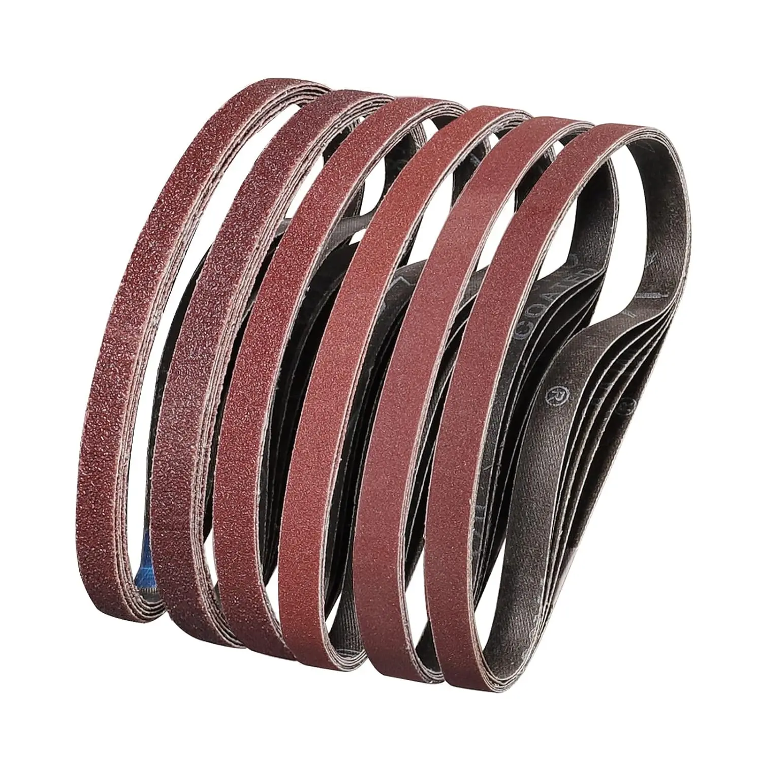 

36 Pack Sanding Belts 1/2x18 Inches - 6 Each of 40/60/80/120/180/240 Grit for Wood Sanding and Leveling