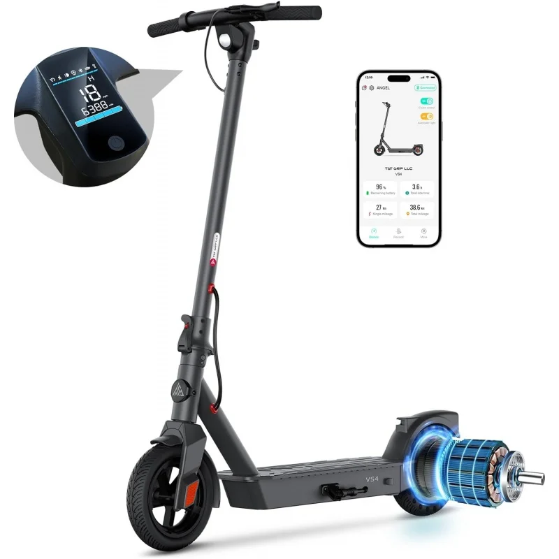 TST for,19 Mph Foldable E ,Peak 500W Motor,All Aluminum Body Electric Scooter Adults with Dual Braking System and App Control