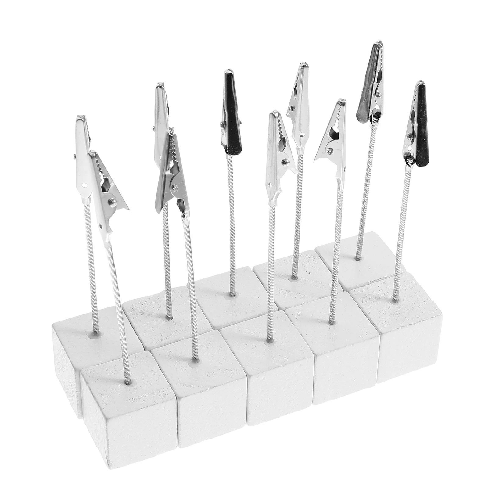 NUOLUX-soporte para notas, Base de cubo, 10 piezas, Clip para notas de papel (blanco)