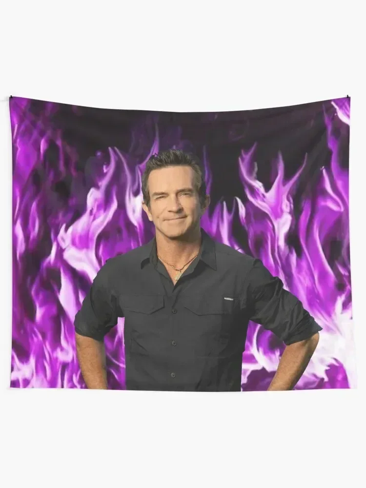 Jeff Probst On Fire Mode Purple Yrs22 Tapestry Tapete For The Wall Wall Decoration Items Aesthetic Decoration Tapestry