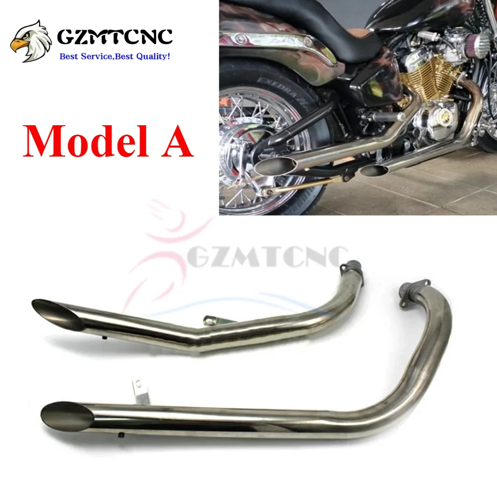 Motorcycle Duals Exhaust Full System Muffler Fit For Honda Steed Shadow VT400 VT600 VLX400 VLX600 VT400C VT 400 VT600C VLX 600