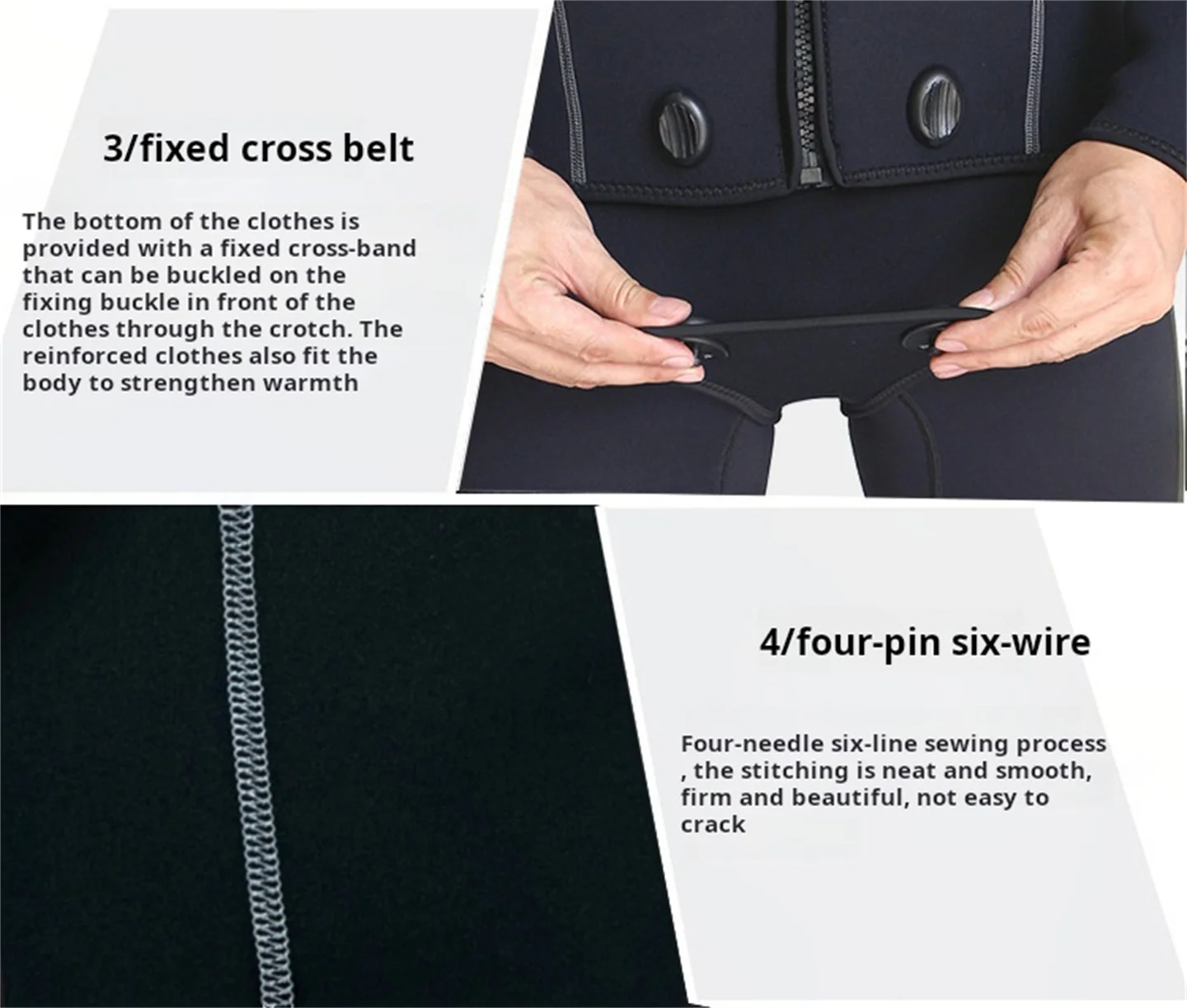 Tauchjacke, 3 mm Neopren, für Herren, verbundener Schritt, Tauchoberteil, Speerfischen, Schnorcheln, Surfen, separater Neoprenanzug, Winter-Badebekleidung – Detail 14