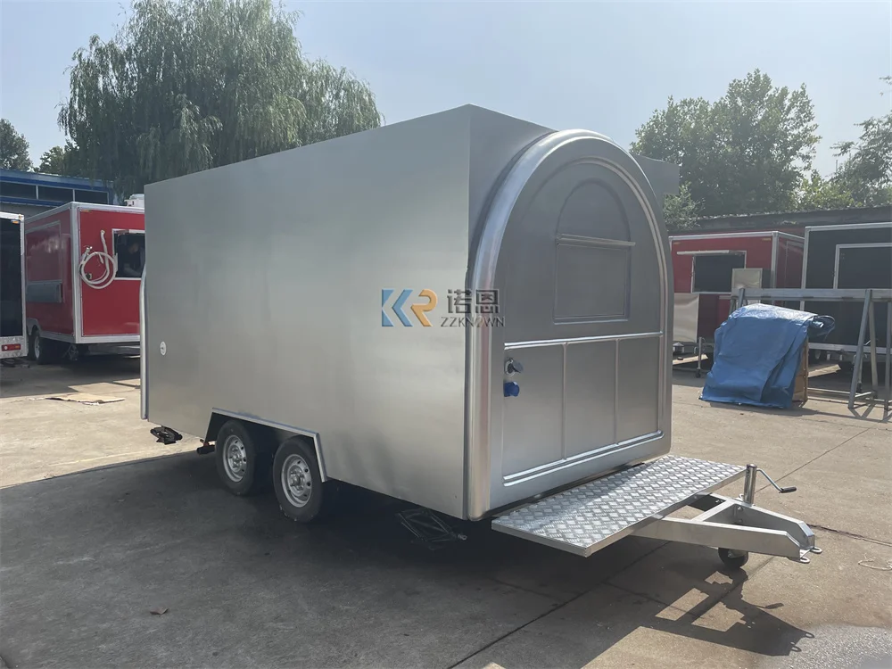 Street Pizza Shop Coffee Trailer Fast Food Truck Van Custom Fully Kitchen Equipments Concession Food Trailer Cart