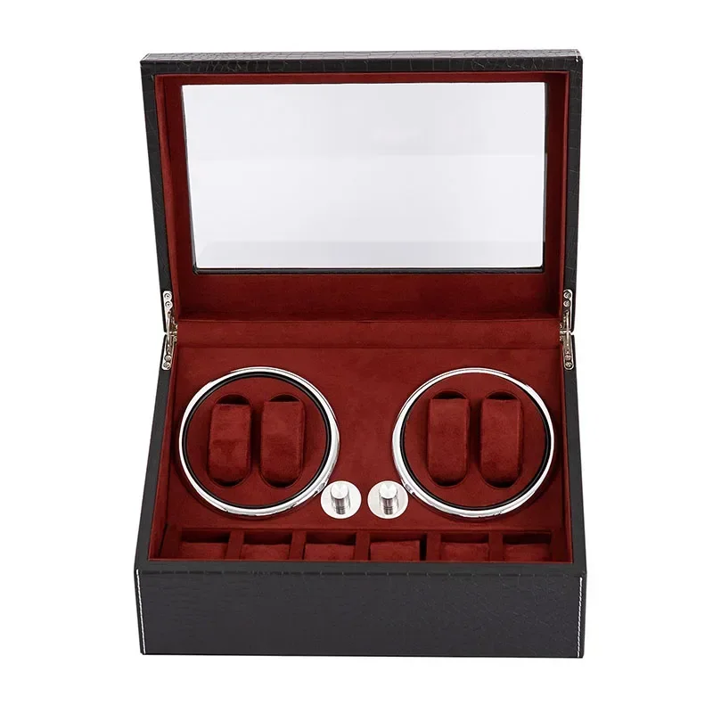 Mechanical Watches Display Organizer Boxes Gift Silent Watch Winder for Automatic Watches Led Rotating Winder Watch Box Luxury
