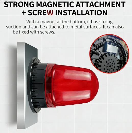 Forklift Safety Warning Light & Sound Alarm Strong Magnetic Mount Warning Signs Forklift