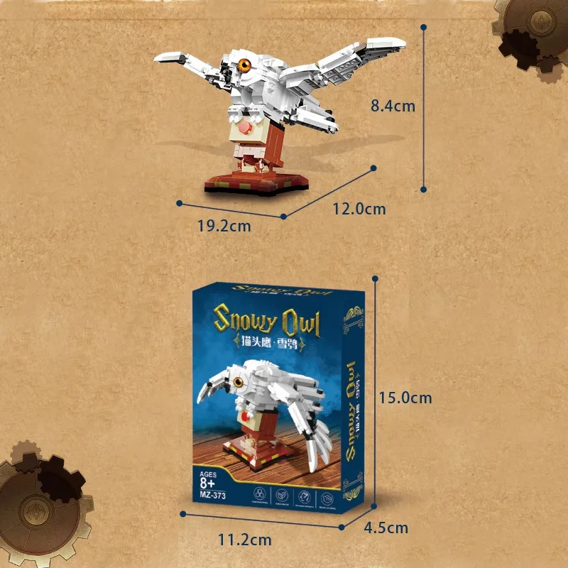 Harry Potter Hedwig Owl Building Blocks Model Creative Anime Ornament Collectible Bricks Toy Gift for Adults view 6