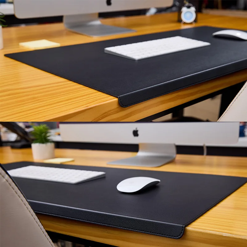 Imagem -02 - Dobrado Cotovelo Proteção Desk Mat Oversized Mouse Pad Leather Learning Desk Esteira do Computador