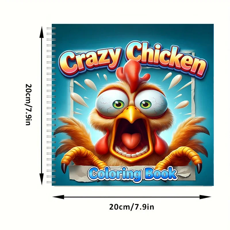 Crazy Chicken Bold-easy Patterns Coloring Book for Adults Cute Drawing Book Perfect Gift for Birthday Back to School Art Supplie