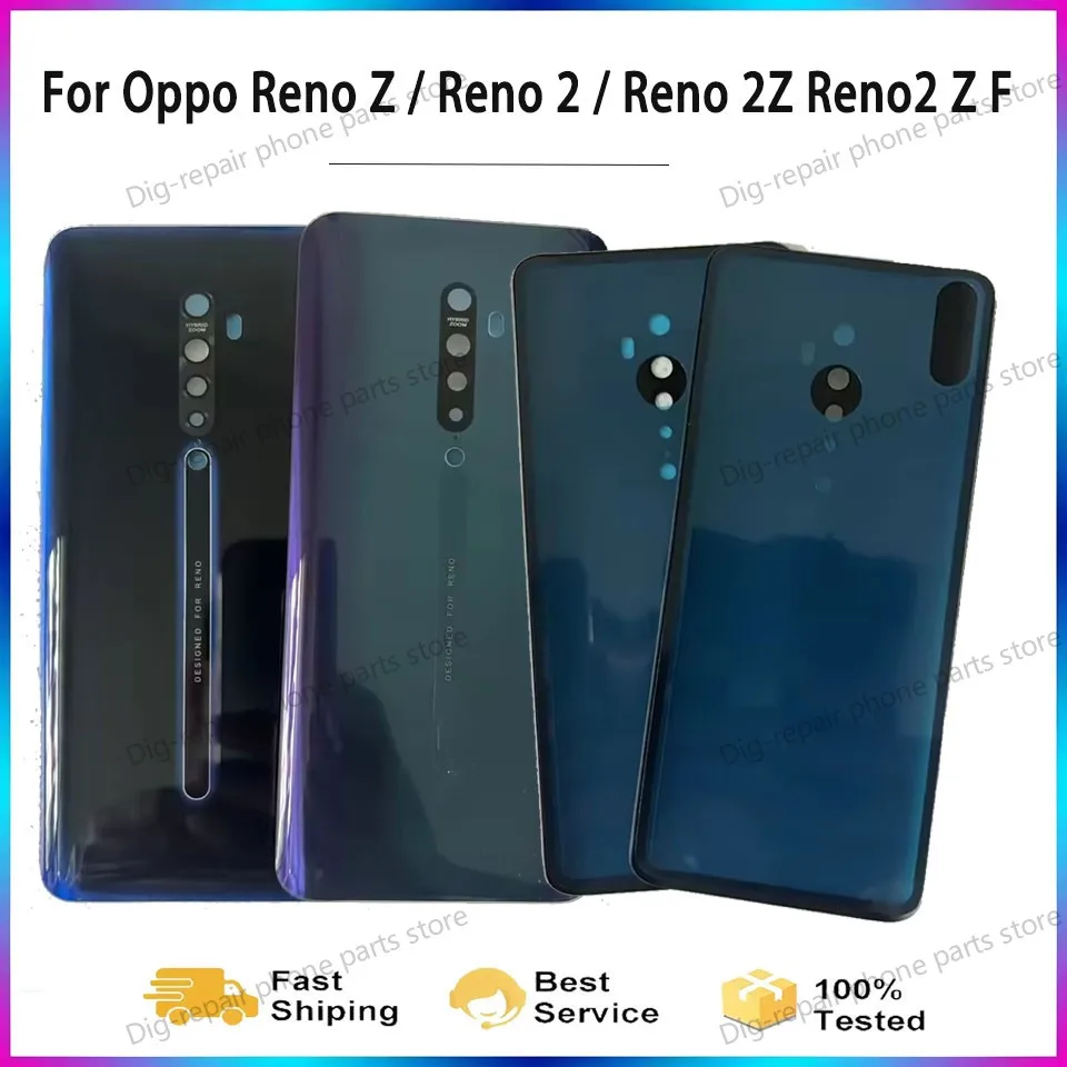 New Back Battery Cover Door Housing Case Rear Glass Repair Parts For Oppo Reno Z / Reno 2 / Reno 2Z Reno2 Z F