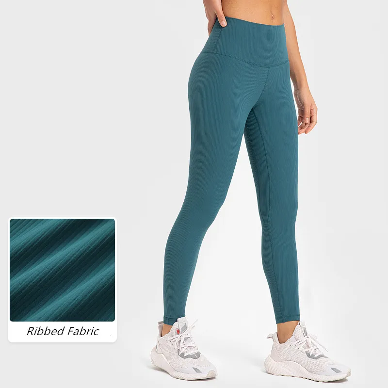 

Ultra Soft Ribbed High-Rise Pant 25'' Sweat-wicking 4 Way Stretch Feels Weightless Workout Leggings With Hidden Waistband Pocket