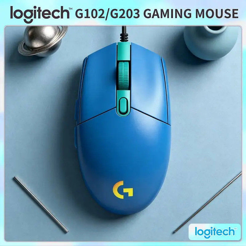Logitech G102 Gaming Mouse, 8000 DPI Adjustment, 1000Hz Polling, RGB Lighting, 6 Programmable Buttons