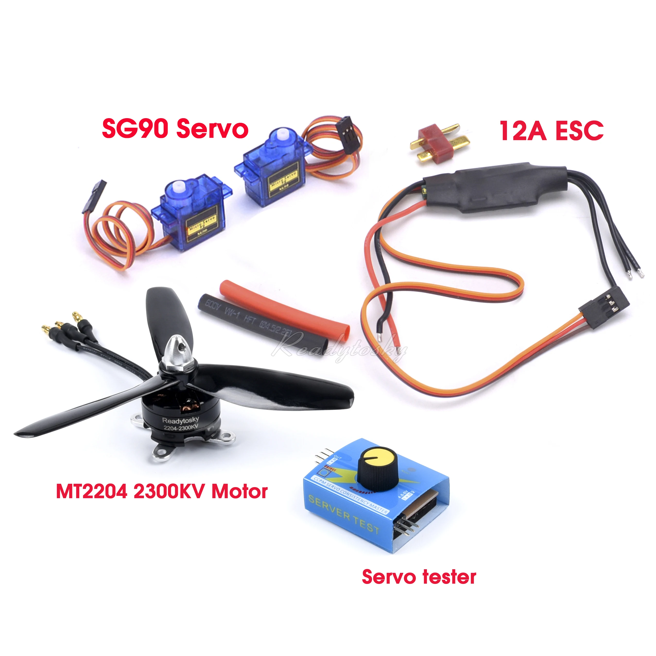 Samolot dużej mocy ESC MT2204 2204 2300KV Bezszczotkowy silnik 12A ESC SG90 Serwo i serwo Tester do samolotów RC DIY Wentylator zabawek