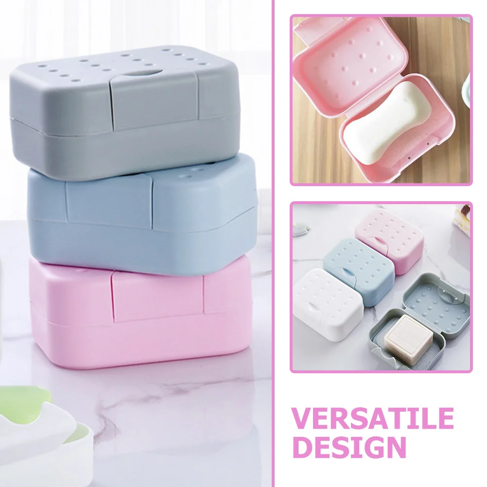 

4Pcs Compact Soap Box Travel-Proof Container Leak Resistant for Camping Hiking Gym Bathroom Portable Storage Travel Soap Box