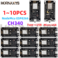 1-10pcs/ESP8266 NodeMCU LUA CH340 ESP-12E WiFi Internet Development Board 4M Flash Serial Wireless Module for Arduino Type-c usb