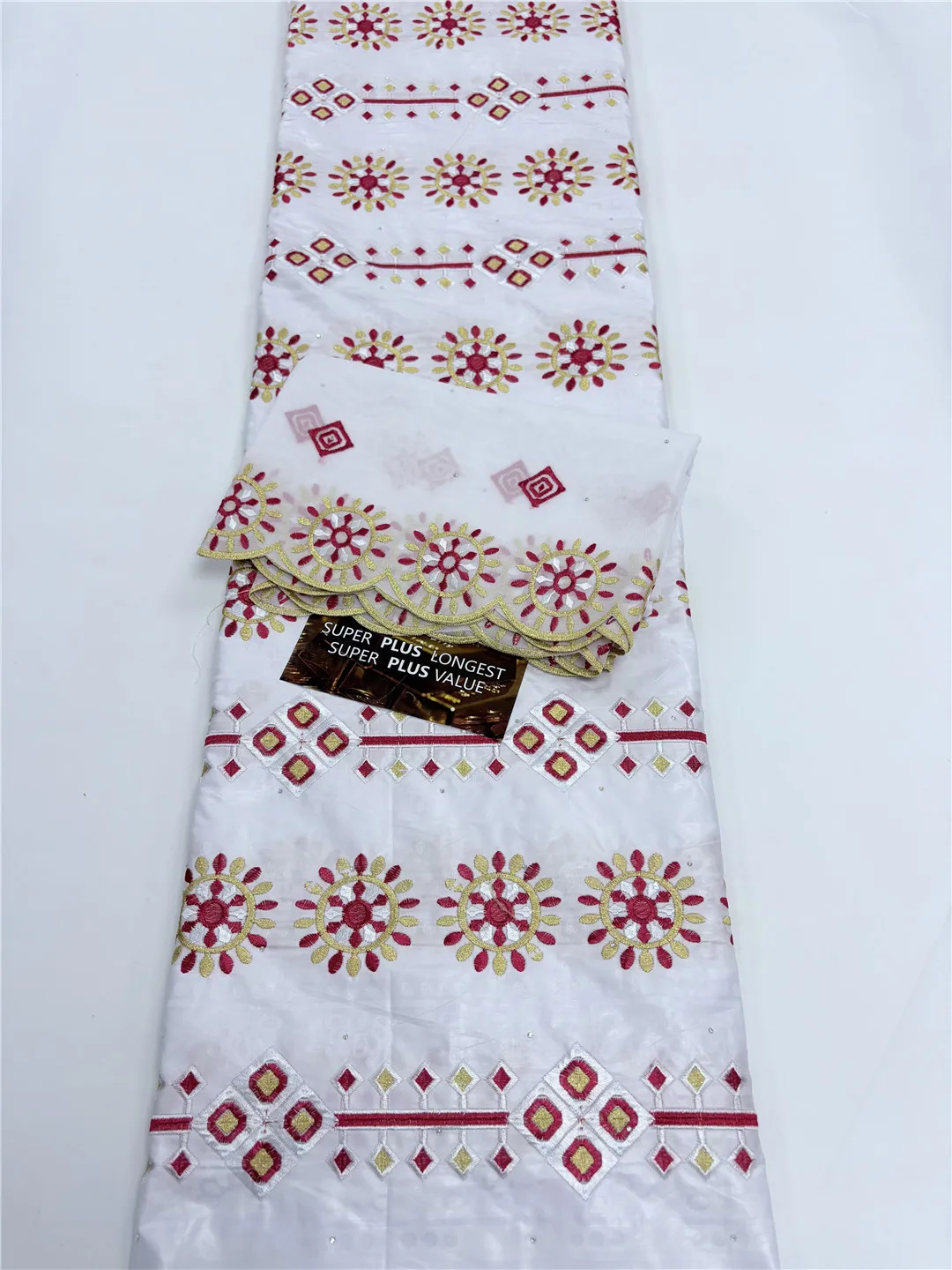 

5+2Yards New Arrival Quality African Bazin Riche Fabric Original 100% Cotton Soft Guinea Brocade For Sewing Material 15A83