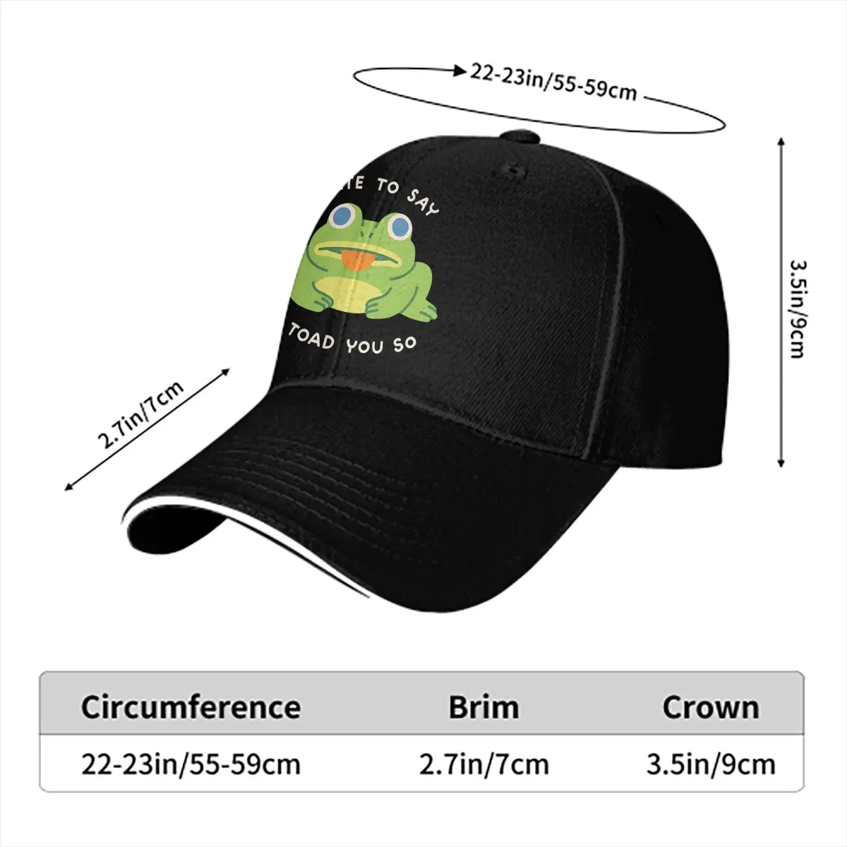 Washed Men's Baseball Cap Hate To Say I Toad You So Trucker Snapback Caps Dad Hat Frog Golf Hats