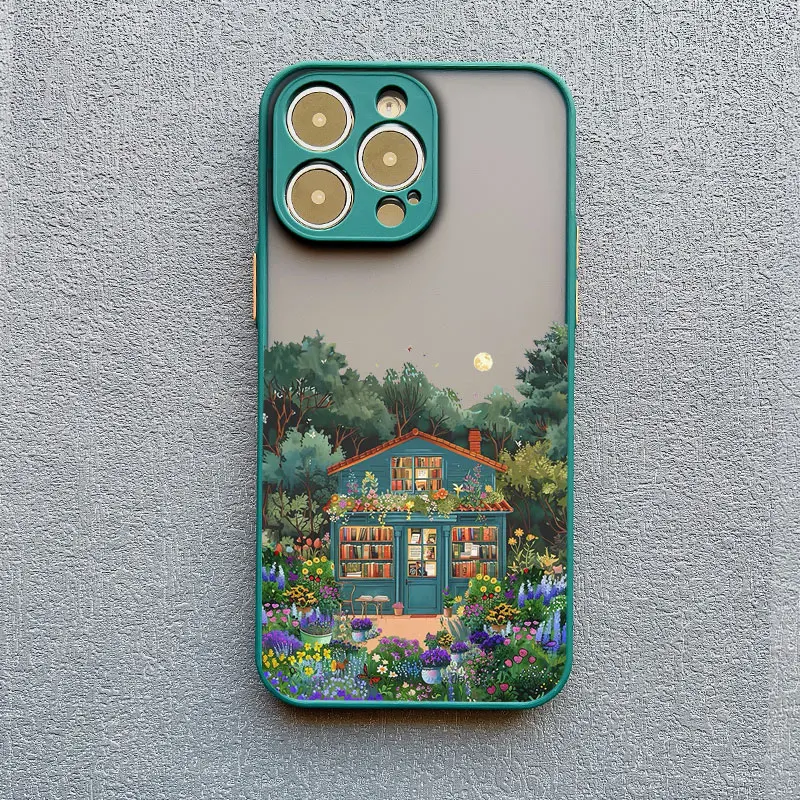 Wunderschöne Natur-Wald-Baum-Buchhandlung Handyhülle für iPhone 14 13 12 11 Pro Max 17 15 16 Pro Max 14 Plus Mini XS X XR Schutzhüllen – Detail 7