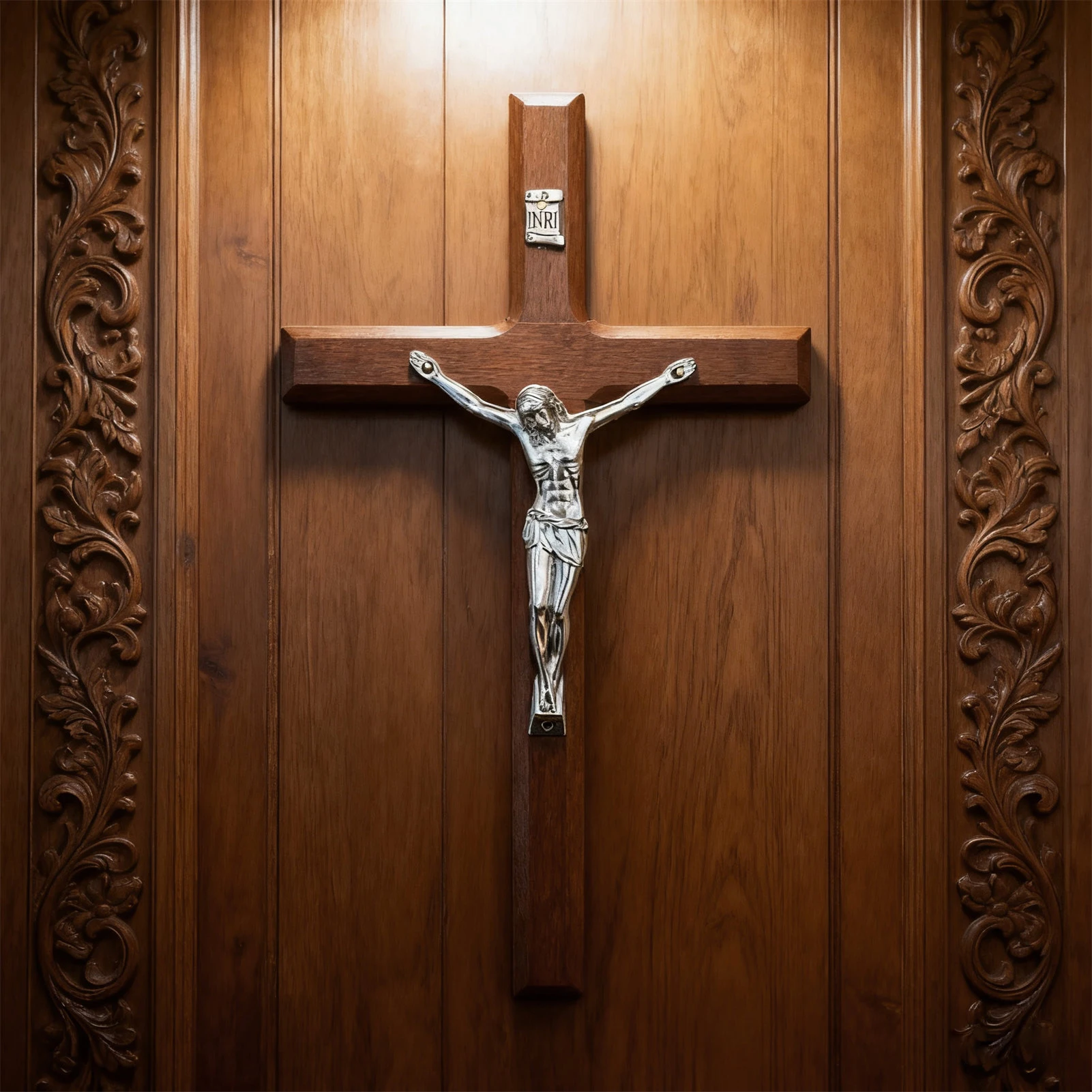 7,8 Zoll großes katholisches Holzkreuz, Wanddekoration, handgefertigtes Holzkreuz für Zuhause, Schreibtisch und Wanddekoration, religiöses Geschenk