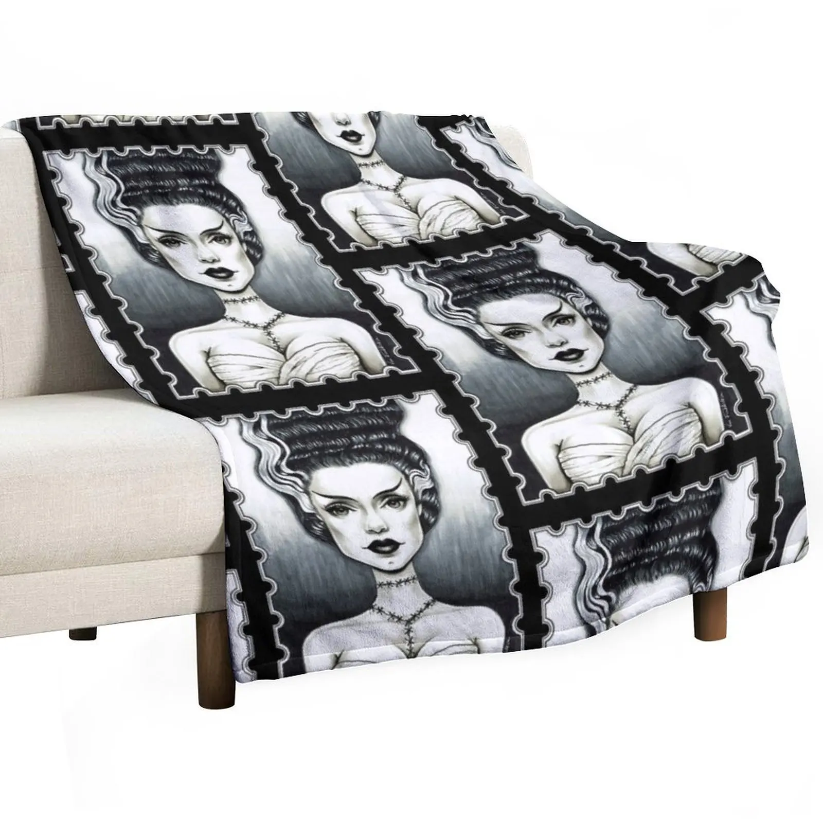 

Bride of Frankenstein Throw Blanket Soft Plaid Winter beds Hair Large Blankets