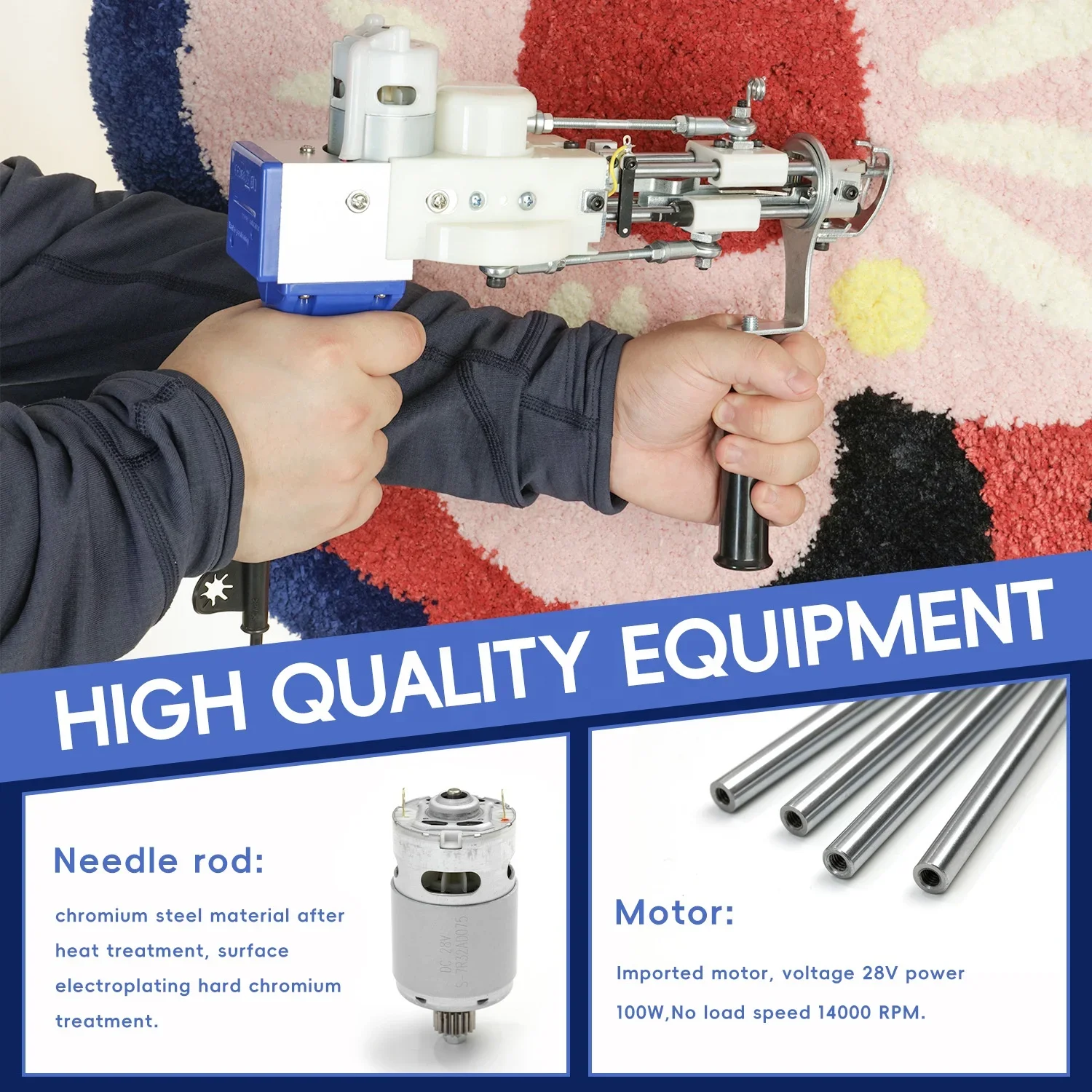 in Stock AK-1 Electric DIY Art Rug Tufting Machine Hand Tufting for Cut Pile or Loop Pile Carpet Needlework Product