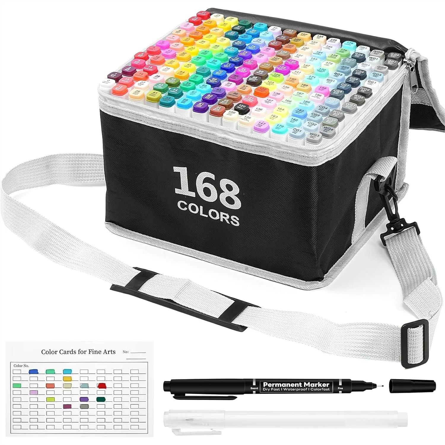 

168 Color Alcohol Based Art Markers Set - Dual Tip Blendable Coloring Pens for Adults Kids Drawing Illustration No Bleeding