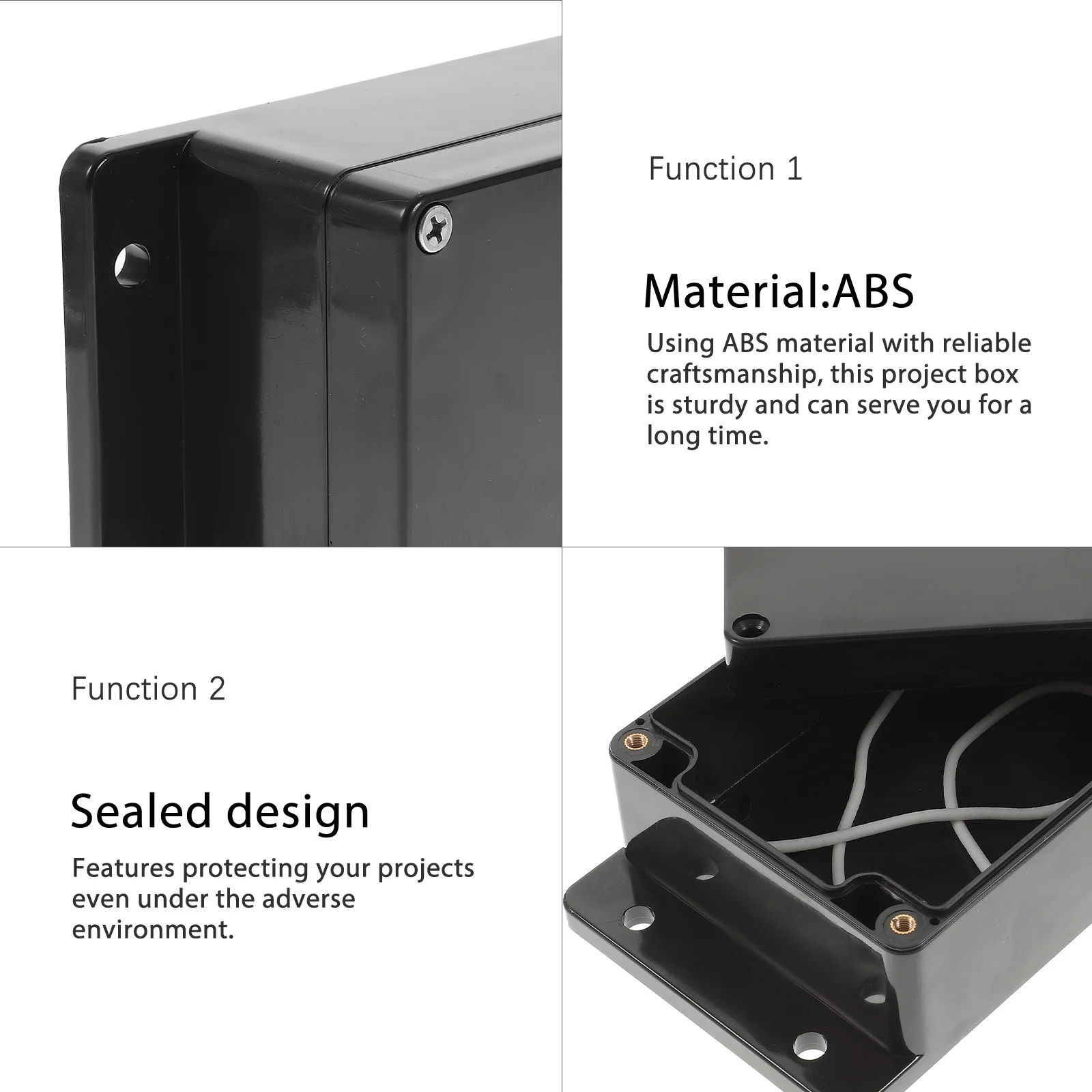 

Plastic Junction Box Waterproof Small Project Box Outdoor Electrical Enclosure Weatherproof Cable Connection Box with Cover