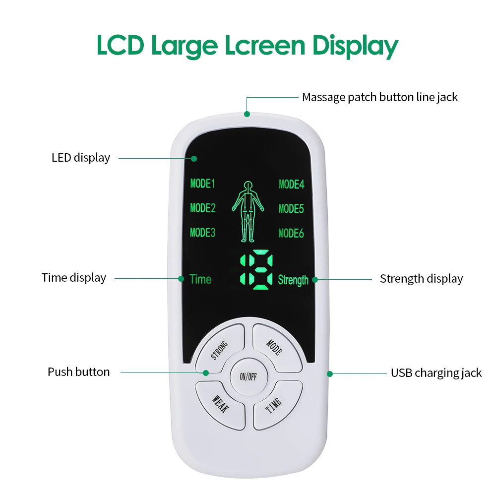 EMS Electric Muscle Therapy Stimulator 6 Modes Tens Unit Machine Meridian Physiotherapy Pulse Abdominal Prostate Body Massager