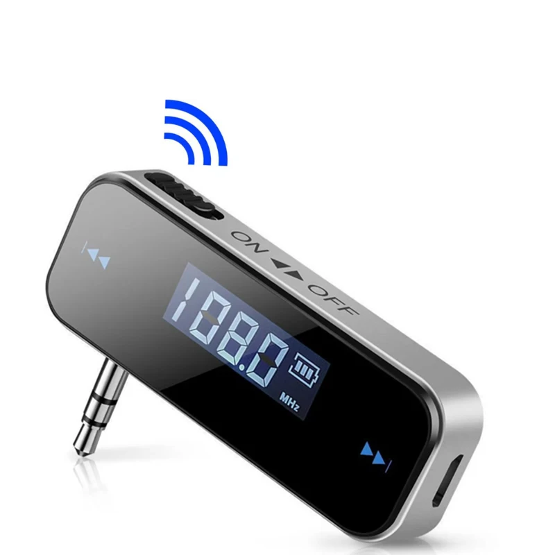 LCD 3.5mm Music Audio FM Transmitter Mini Wireless In-car Transmitter car mp3 Transmitter For iPhone for Samsung iPad