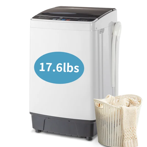 【同款编码：56442889】美规 XQB82-6C08 17.8lbs 洗衣机 110V 280 带排水泵 塑料 黑色盖板 全自动-56