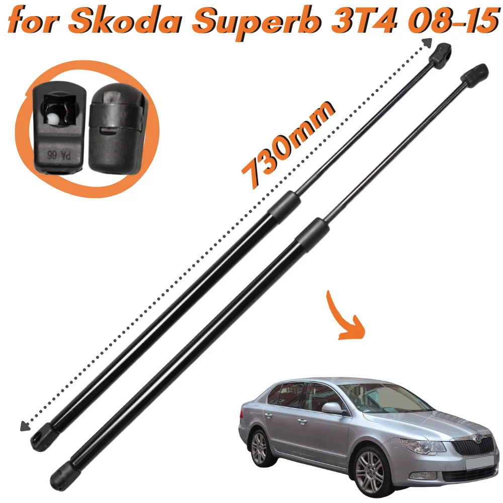 

Qty(2) Hood Struts for Skoda Superb 3T4 2008-2015 Hatchback 730MM Front Bonnet Hood Gas Struts Springs Dampers Shock Absorber